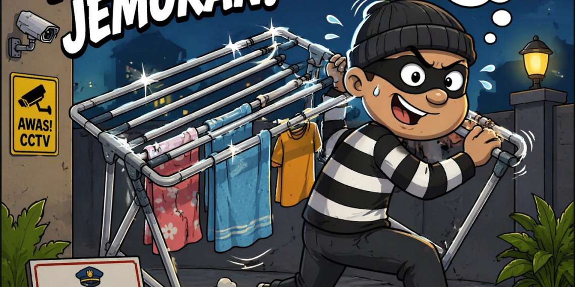 NEKAT BANGET! Jemuran Polisi Disikat, Eh Pelaku Malah Dijemput Tim Opsnal!