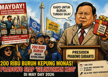 200 Ribu Buruh Kepung Monas! Prabowo Siap “Gelontorkan Kado” di May Day 2026
