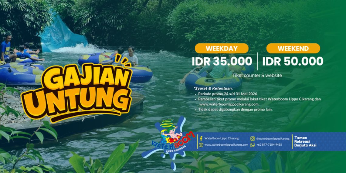 “GAJIAN BARU MASUK, WARGA LANGSUNG NYEBUR!” WaterBoom Lippo Cikarang Tebar Tiket Murah, Harga Mulai Rp 35 Ribu!