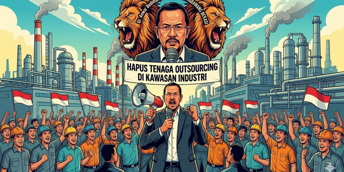 Demo Aliansi BBM, Singa Karawang Bekasi Anwar Budiman Bongkar Sisi Gelap Outsourcing: Buruh Tak Punya Kepastian!