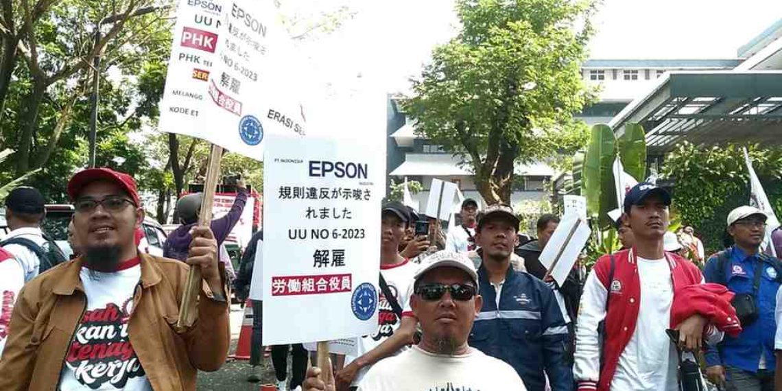 Tuntut Penyelesaian Dugaan Union Busting dan PHK Pekerja Epson, Buruh FSPGI Kembali Demo di Tiga Lokasi Jakarta