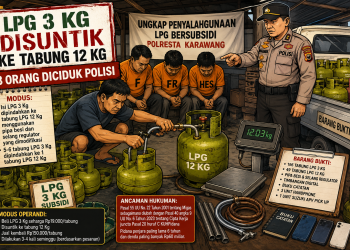 LPG 3 Kg “Disuntik” ke Tabung 12 Kg, Tiga Orang Diciduk Polisi