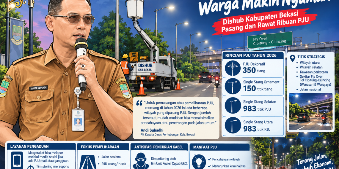 Biar Tak Gelap Gulita, Dishub Bekasi Pasang Ribuan PJU