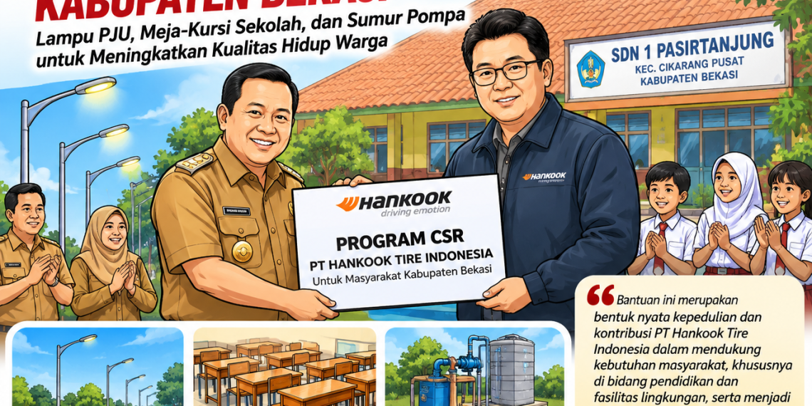 CSR Hankook Tire Mengaspal, Warga Dapat PJU, Meja Kursi Hingga Sumur
