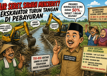 Air Seret, Sawah Menjerit! Ekskavator Turun Tangan di Pebayuran