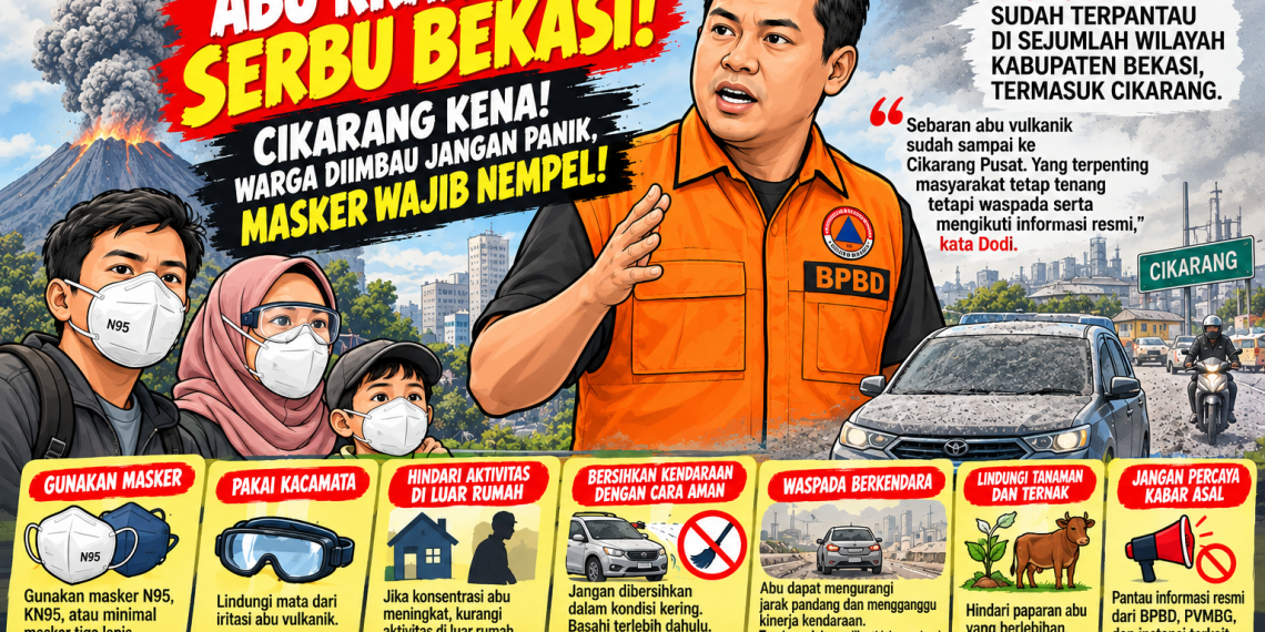 Cikarang Kena Abu Krakatau! Warga Diimbau Jangan Panik dan Wajib Pakai Masker