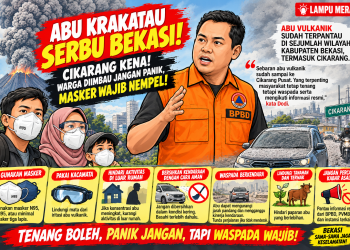 Cikarang Kena Abu Krakatau! Warga Diimbau Jangan Panik dan Wajib Pakai Masker