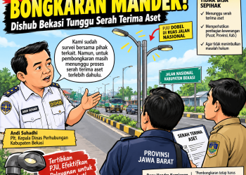 LAMPU JALAN DOBEL, BONGKARAN MANDEK!   Dishub Kab Bekasi Tunggu Serah Terima Aset